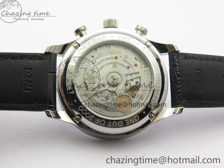 MIROTIME 0325 WeatherProof Portugieser Chronograph Edition “150 Years” IW371602 ZF 1:1 Best Edition White Dial on Black Leather Strap A7750 (Slim Movement) 7120